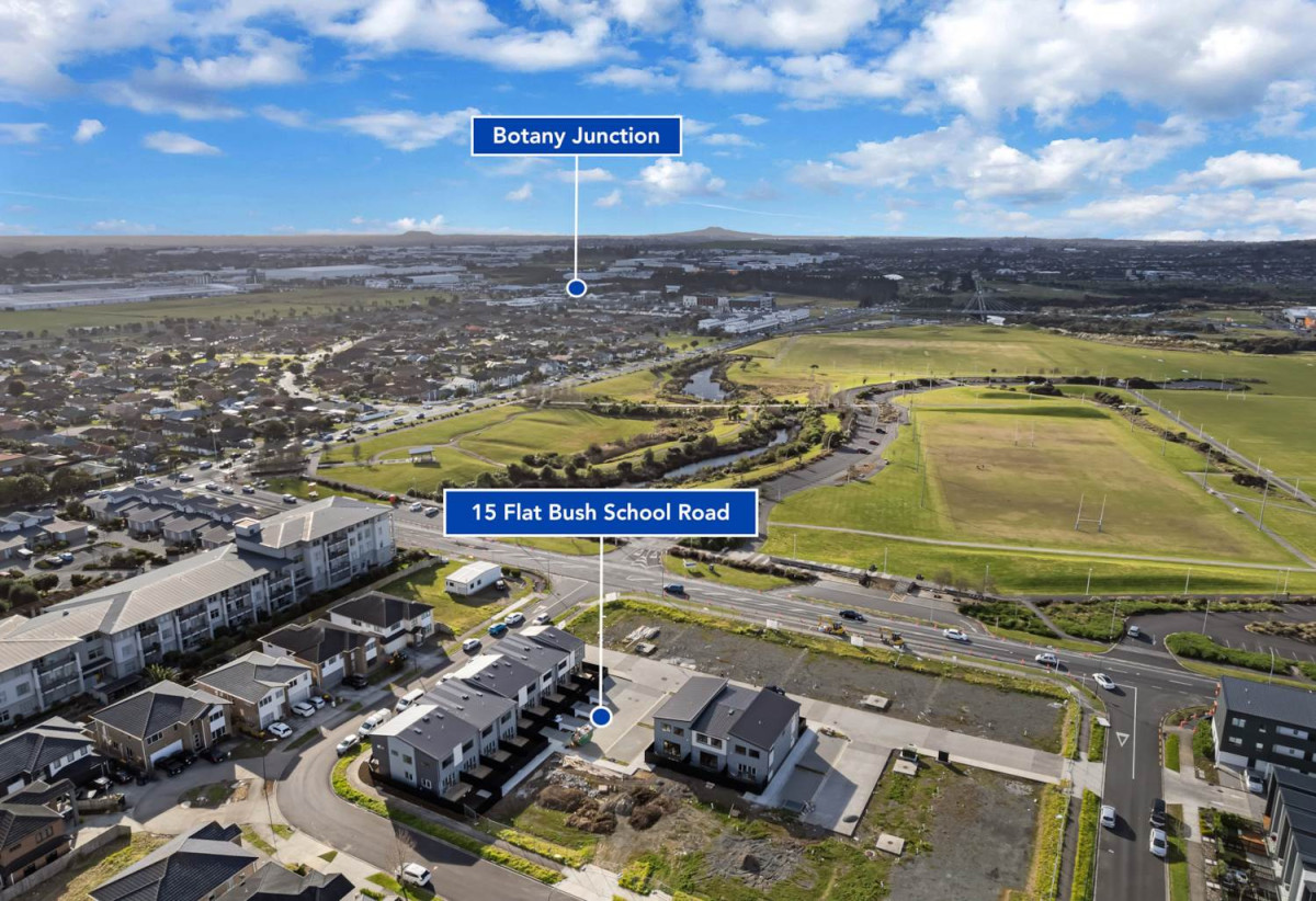 Directly opposite Barry Curtis Park, Brandnew 2 beds + study room 1.5 baths home with garage, walks to Ormiston schools, Lot 19-29/15 Flat Bush School Road, Flat Bush, Auckland