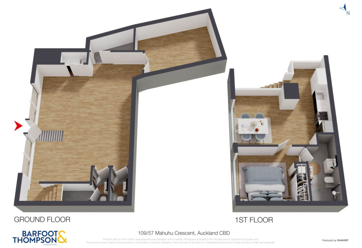 Auckland Girls’ Grammar School zone, Oversea Vendor, 117m2 Leasehold 2 beds 2 baths two-levels apartment with car park, 109/57 Mahuhu Crescent, City Centre, Auckland