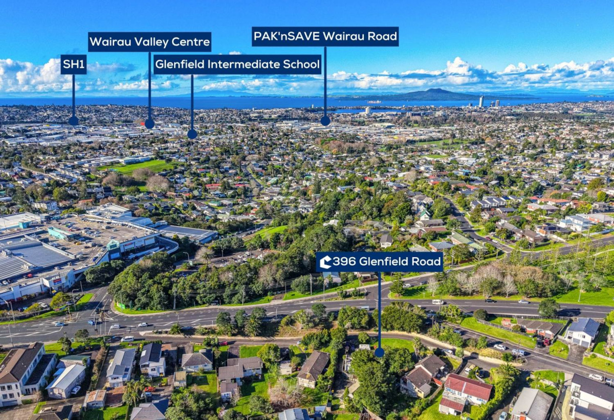 A cross-lease title in the Terrace Housing and Apartment Building Zone, 3 beds 1 bath house, around 200m from Glenfield Mall, (2/396 Glenfield Road is also for sale, the two titles form a larger 890sqm section), 1/396 Glenfield Road, Glenfield, Auckland