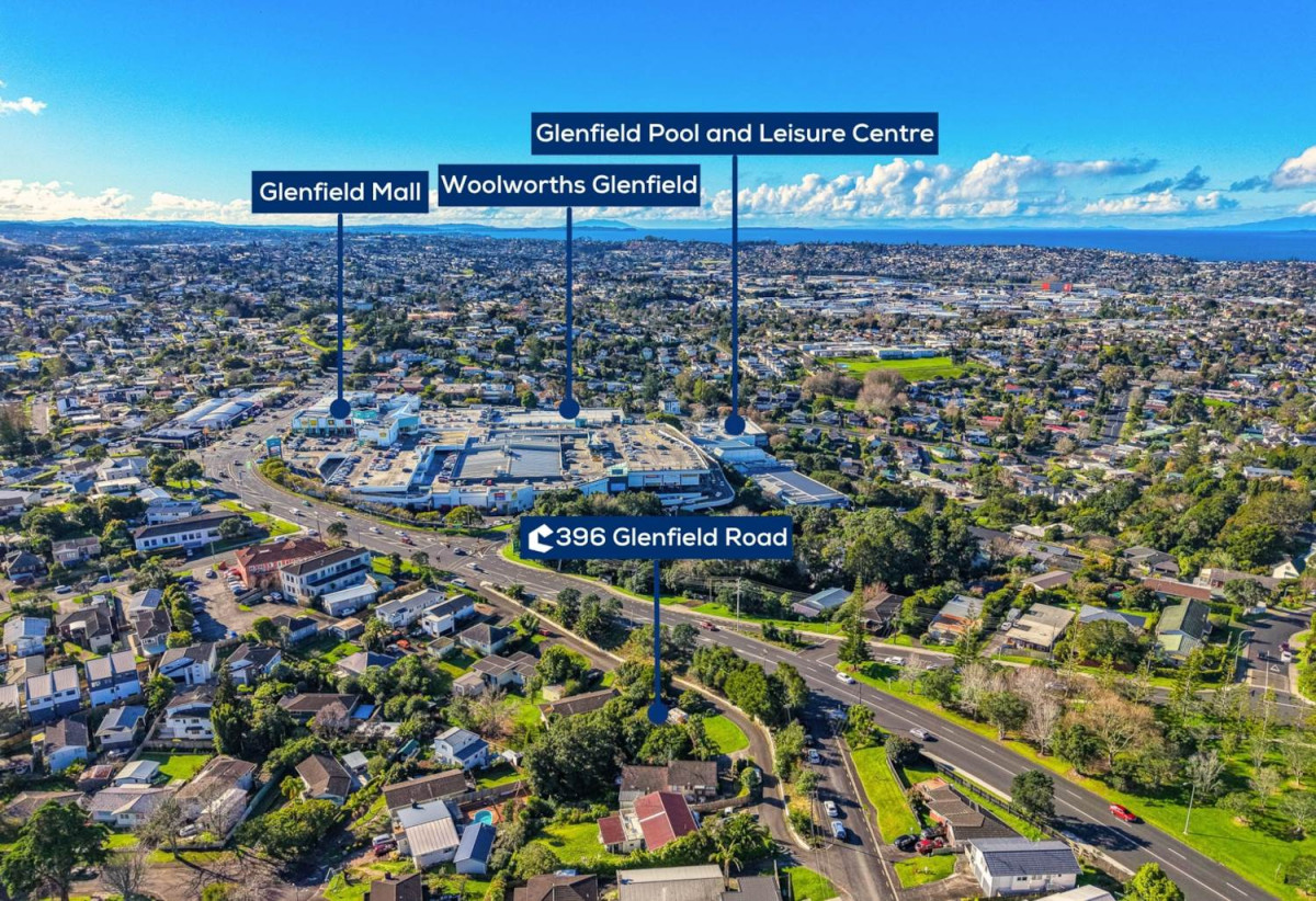 A cross-lease title in the Terrace Housing and Apartment Building Zone, 3 beds 1 bath house, around 200m from Glenfield Mall, (1/396 Glenfield Road is also for sale, the two titles form a larger 890sqm section), 2/396 Glenfield Road, Glenfield, Auckland