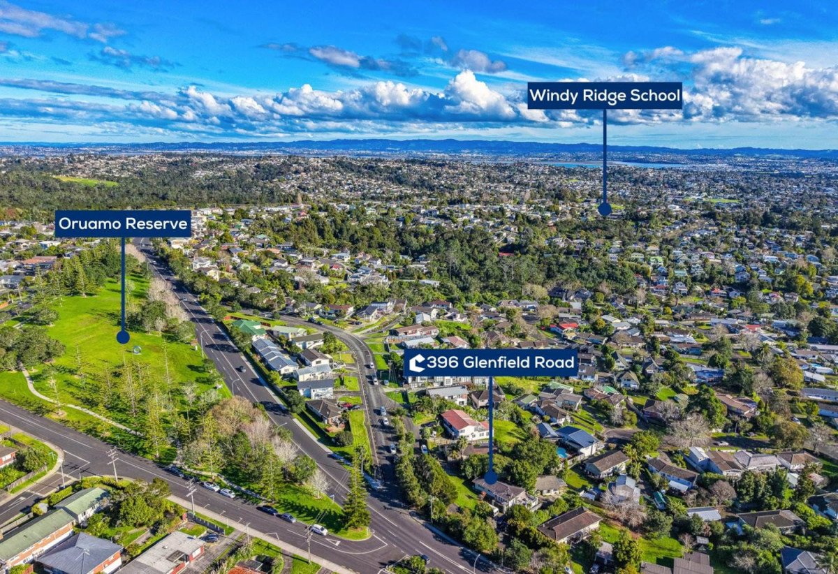 A cross-lease title in the Terrace Housing and Apartment Building Zone, 3 beds 1 bath house, around 200m from Glenfield Mall, (2/396 Glenfield Road is also for sale, the two titles form a larger 890sqm section), 1/396 Glenfield Road, Glenfield, Auckland