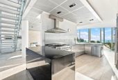 Just 160 metres from Waiake Beach, 1948m2 section, Built-in lift, 5 beds (5 ensuites) + office and wine room 6.5 baths house with 4 garage and the 18-metre cantilevered lap pool, 4 Sharon Road, Waiake, Auckland
