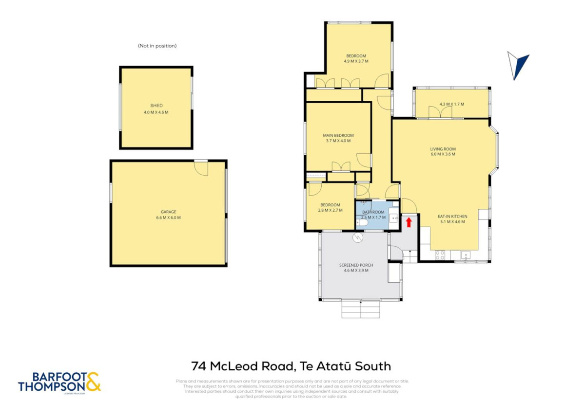 827m2 section, 3 beds 1 bath house with double garage, 74 McLeod Road, Te Atatu South, Auckland