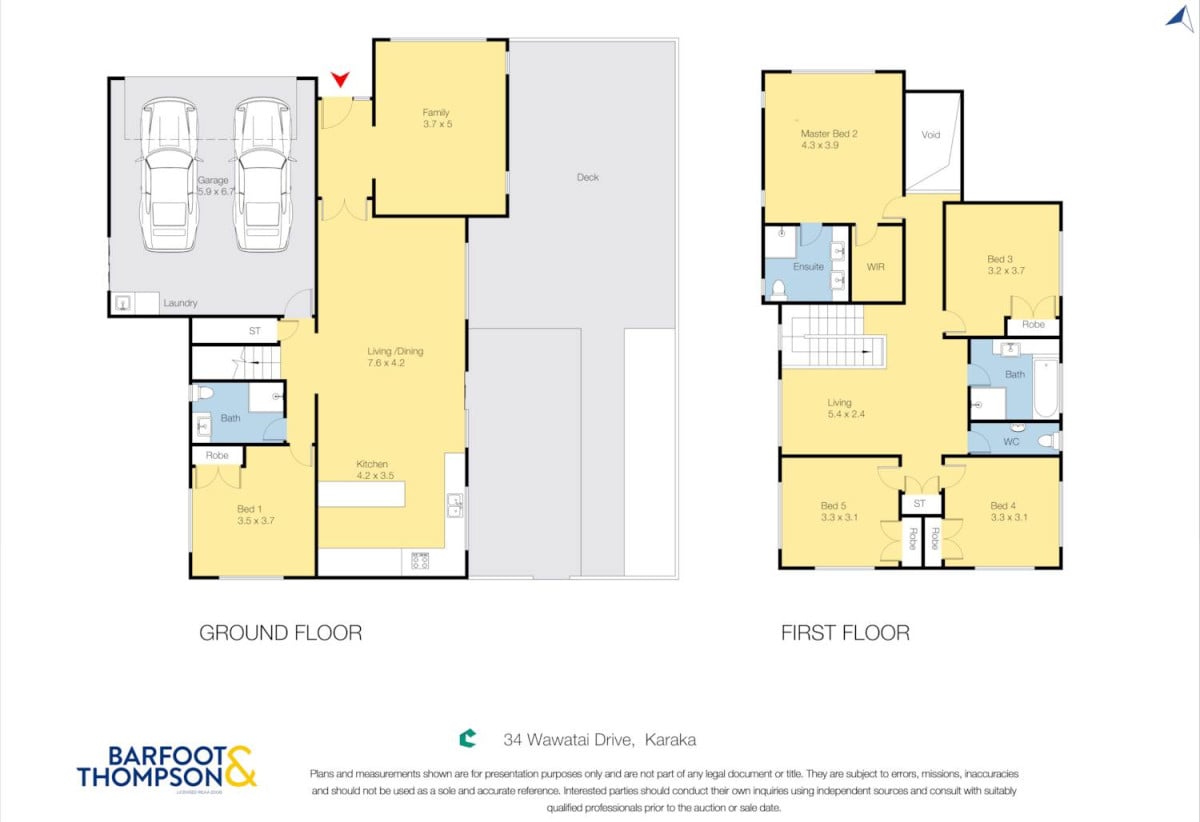 5 beds 3 baths house with double garage, 34 Wawatai Drive, Karaka, Auckland