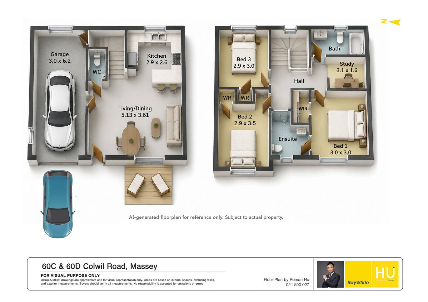 Brandnew 3 beds 2.5 baths duplex home with garage, 3 & 4, 60 Colwill Road Massey, Auckland